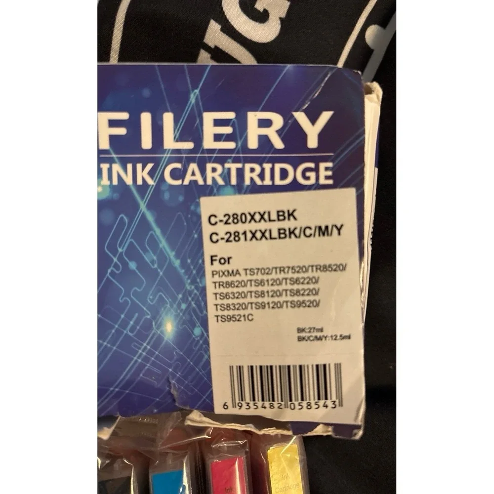 NEW Filery Black + Tri Color High Ink Cartidges for Canon Pixma 280/281